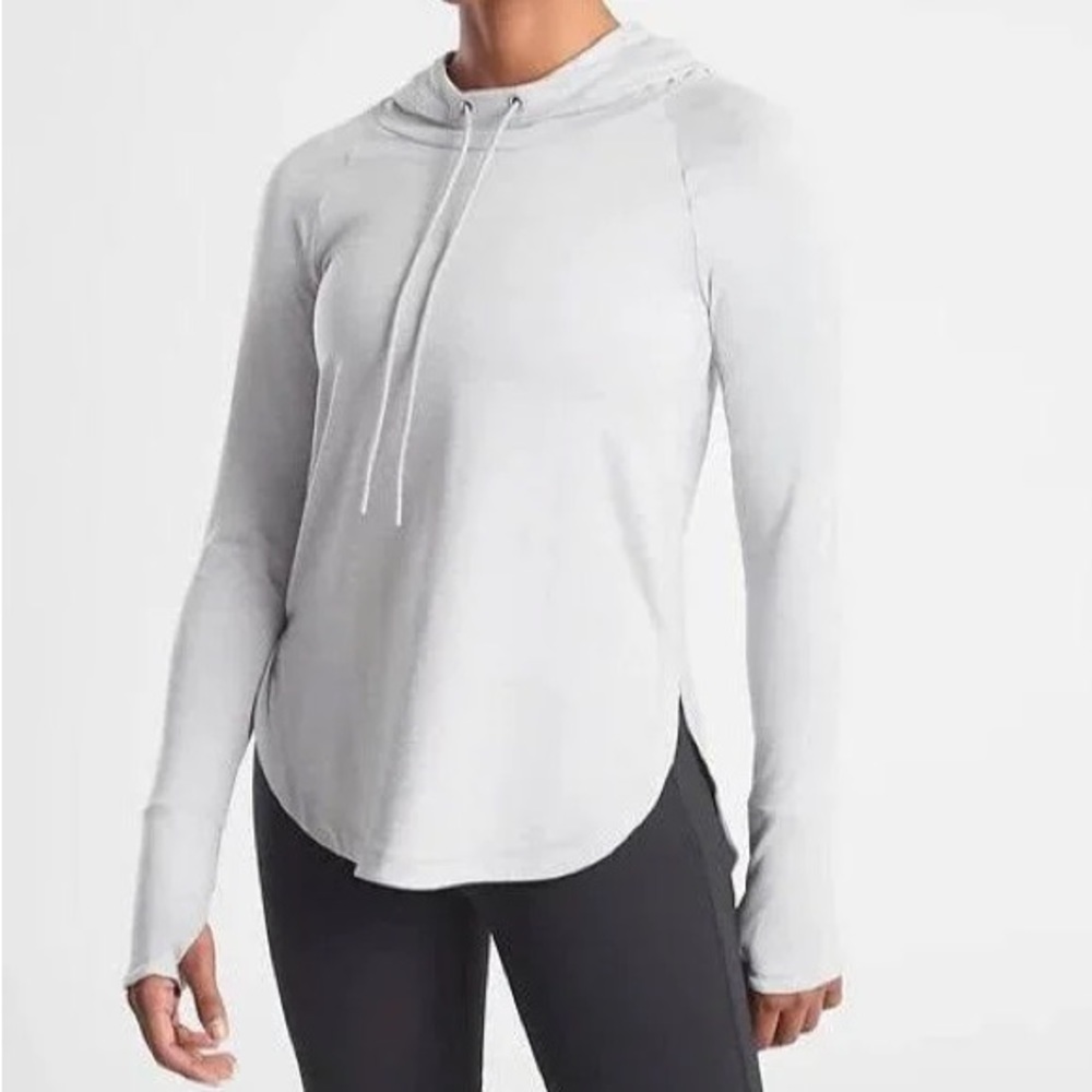 Athleta Uptempo Hoodie Sweatshirt Silver size medium